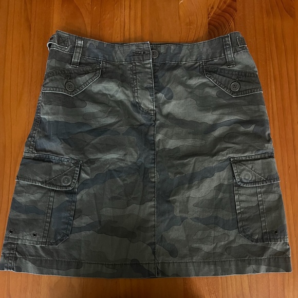Vintage J Crew Camo Cargo Mini Skirt - Picture 1 of 6